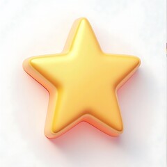Golden Star: A Smooth, 3D Rendered Icon