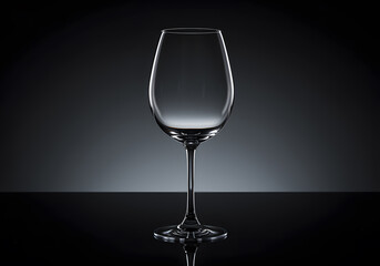 Empty Wine Glass on Dark Background clear wine