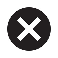 Obraz premium Close button solid glyph icon with X mark for delete and cancel action error notification or incorrect answer symbol in a simple circle vector