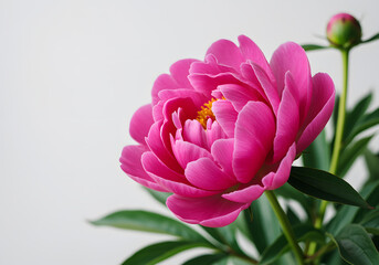 Close up of a Vibrant Pink Peony Flower