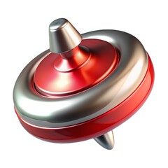Red and Silver Spinning Top Toy