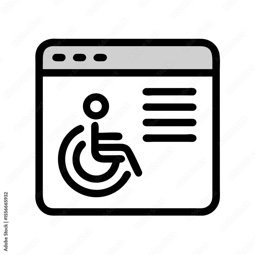 Poster simple browser interface element icon with window controls on black background