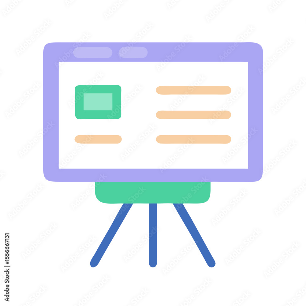 Poster presentation board with data visualization and flat design elements on black backdrop