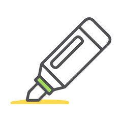Stylized Marker with Yellow Highlight on Black Background, Emphasizing Sharp Colors and Minimalist Design