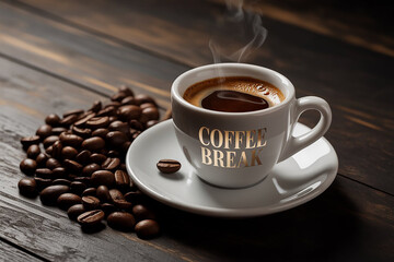 Fototapeta premium cup of coffee with beans