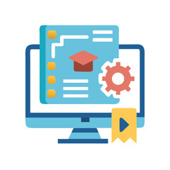 Online Education Platform Interface Displaying Learning Tools and Academic Elements