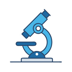 Vector illustration of a microscope for scientific research and laboratory analysis over black background