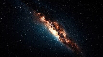 Fototapeta premium Stunning view of spiral galaxy with colorful nebula and countless shimmering stars against a dark cosmic background, showcasing the beauty of the universe