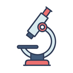 Stylized Microscope Icon on Black Background, Science and Laboratory Equipment
