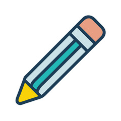 Stylized pencil illustration on black background for educational materials and graphic design projects