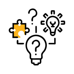 Bright Orange Puzzle Piece on Black Background Representing Solutions and Teamwork