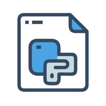 Python file format graphic illustration for programming content and technology concepts