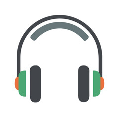 Headphones flat vector illustration on a black background, perfect for music and audio themed designs
