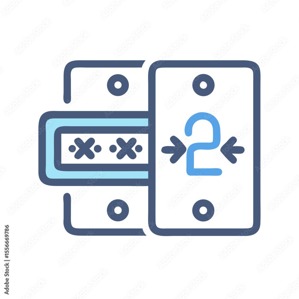 Poster mobile security authentication with password unlock on black background, linear style