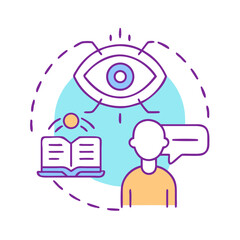 Visual Perception and Awareness: An Icon Representing Insight, Knowledge, and Communication on a Dark Background