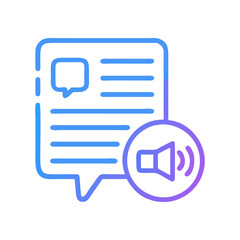 Audio message notification illustration on dark background showing interaction and volume
