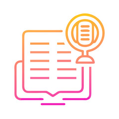 Podcast Recording Illustration with Book and Microphone Graphic for Content Creation