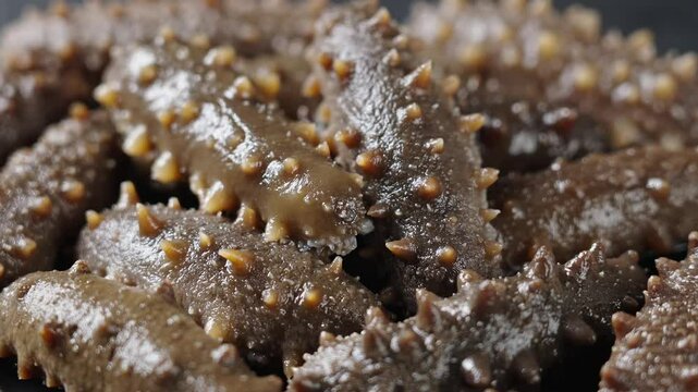 closeup of raw sea cucumber trepang