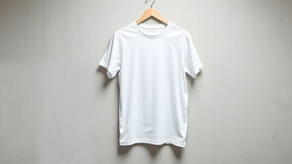 Plain white t-shirt with a subtle texture, ideal for clean and simple branding.