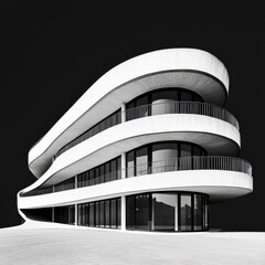 Fototapeta premium Elegant Curved Architectural Structure in Monochrome