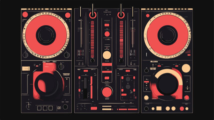 Fototapeta premium Dynamic DJ Mixer Music Design Vector Illustration
