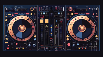 DJ Mixer Music Isolated Vector Illustration