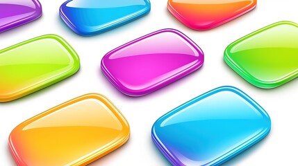 Colorful Glass Button Collection Vector Design Elements