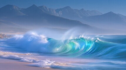 Fototapeta premium abstract ocean wave Mystical mist 