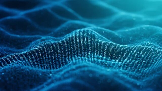 Digital data wave flowing, binary code, abstract background, tech website