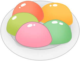 Colorful Korean Rice Cakes, Tteok, Sweet Rice Cake Plate, Korean Traditional Dessert, 떡, 한국 전통 디저트, 떡 모둠

