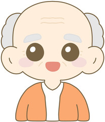 Bald Grandfather Illustration 대머리 할아버지 캐릭터 일러스트