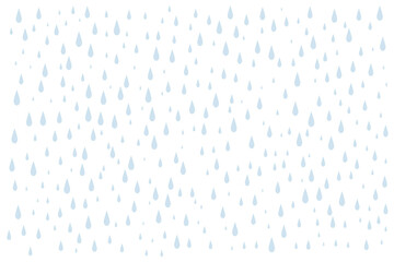 Cute cartoon-style rain drops falling from the sky, pastel color palette, soft and playful weather illustration, vector seamless background for kids designs, fabric patterns, or digital content
