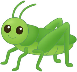 귀여운 초록 메뚜기 일러스트 – Cute Green Grasshopper