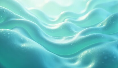 Obraz premium Abstract Wavy Texture in Soft Teal and White