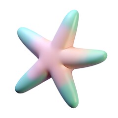 Obraz premium Pastel Starfish: Colorful Sea Creature Render, 3D Model, Digital Art 3D icon high quality resolution