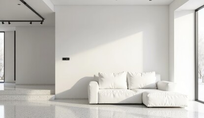 Modern luxury apartment interior with comfortable bedroom and stylish furniture