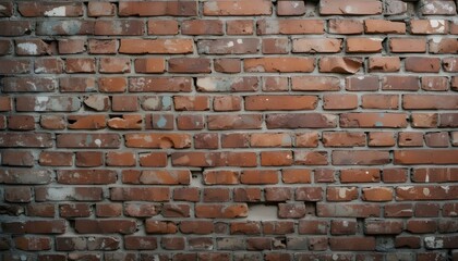 Naklejka premium Old brick wall background with grunge texture and urban decay details, high resolution