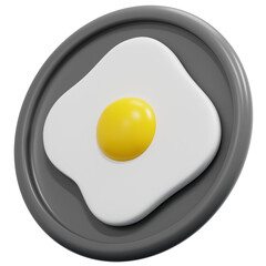 3D Fried Egg Icon