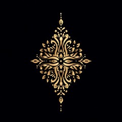 Elegant gold ornate diamond pattern on black
