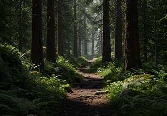 Fototapeta premium footpath in the woods