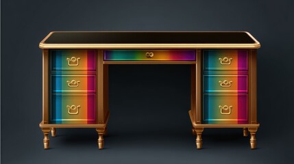 Colorful ornate desk