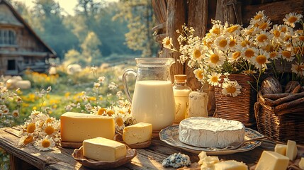 Dairy farm produce display