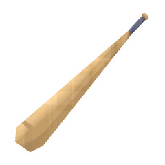 Classic Wooden Baseball Bat – Flat Minimal Sport Illustration