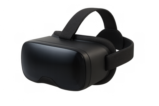Vr headset isolated on transparent background, showcasing immersive technology for gaming and virtual experiences