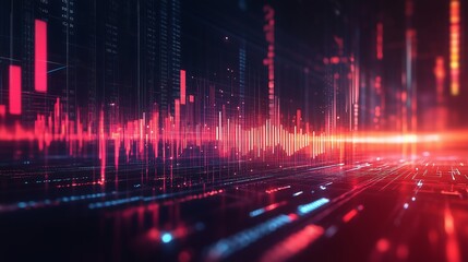 Futuristic Stock Market or Forex Trading Graph for Financial Investment and Economic Trends