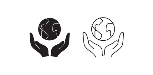 Hands Holding Earth Icon