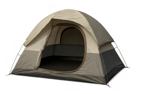Dome tent isolated on a transparent background, offering a perfect setup for camping adventures and outdoor exploration