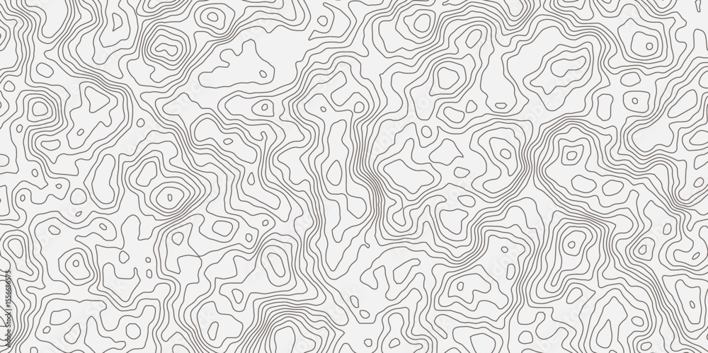 Poster topographic map with contour lines creating a seamless pattern showcasing elevation and terrain deta