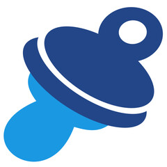 The icon of a pacifier or baby dummy represents a baby, a baby's comfort needs, or a soothing baby item.