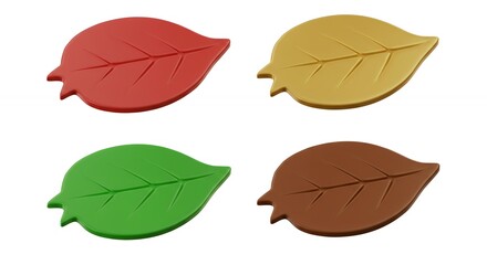 Obraz premium Four colored autumn leaves graphic design